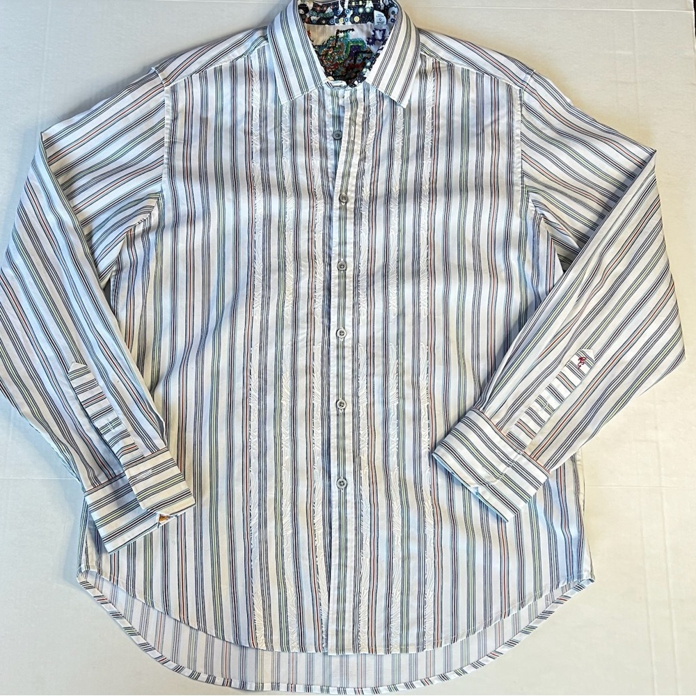 Robert Graham Sz Large Striped Classic Fit